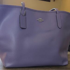 Coach Lavender Leather Tote Bag